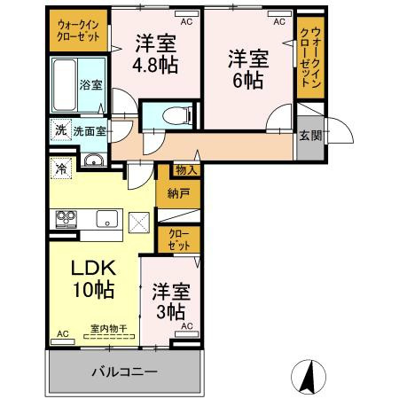 徳島市八万町法花のアパートの間取り