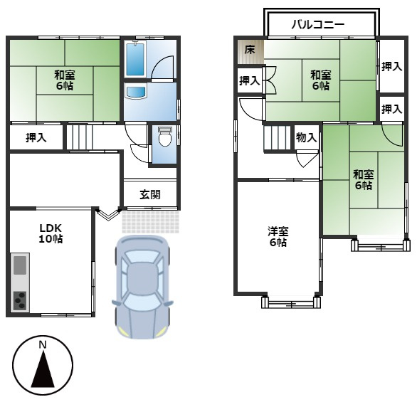 上京区天秤町 中古戸建の間取り