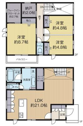 【中古】鶴ヶ島市新町4丁目築浅中古住宅の間取り|間取りこのようになります！