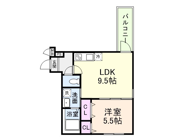 フジパレス帝塚山Ⅱ番館の間取り