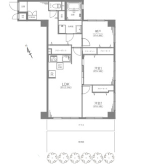 【間取り】 | ライオンズマンション東川口第2 | 間取図になります。
３LDK+専用庭有！
