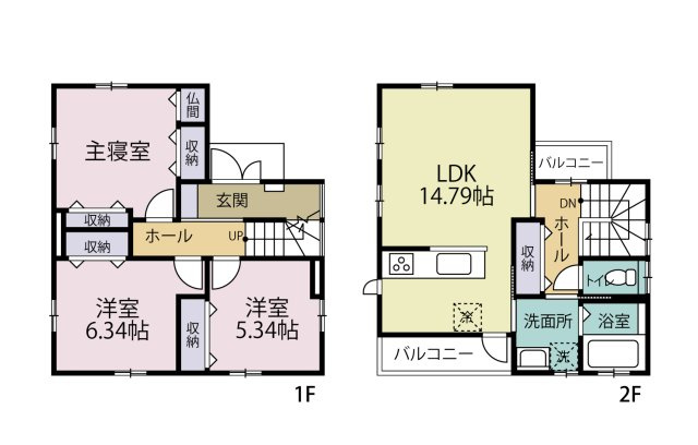 東区東中島3丁目　中古戸建の間取り