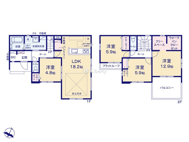水戸市見川21期　新築戸建　2号棟の間取り