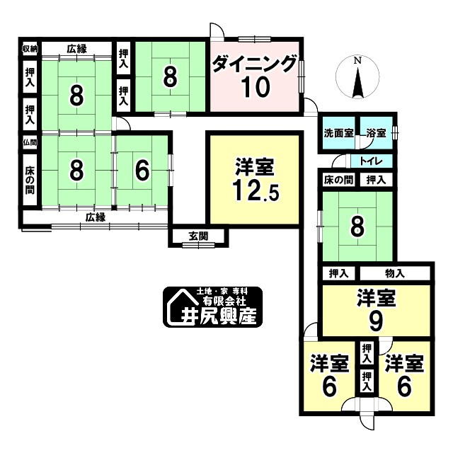 紀の川市長田中 中古戸建の間取り