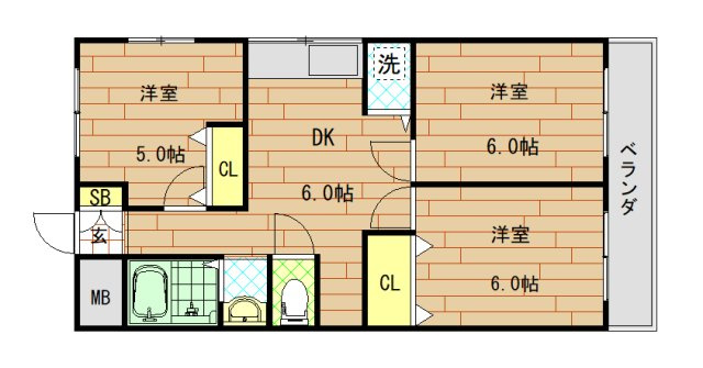 【間取り】 | 協栄ハイツⅡ(鴻池新田賃貸） | 間取りです
