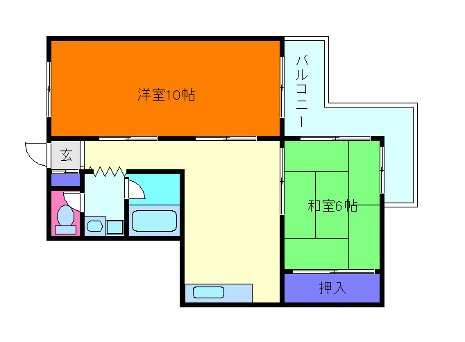 阪急六甲ハイツの間取り