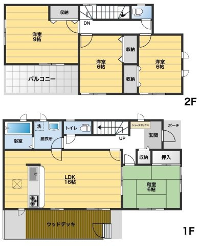 愛知県半田市庚申町２丁目 中古戸建の間取り