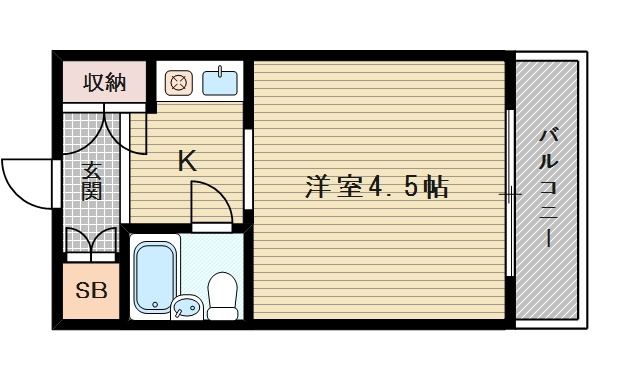 1Ｋのお部屋です