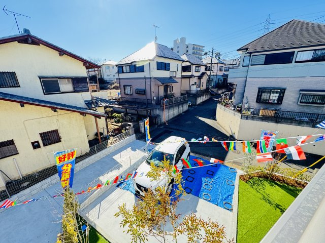 柏市酒井根２丁目新築戸建【酒井根小学校：10分】の展望|バルコニーより道路側眺望