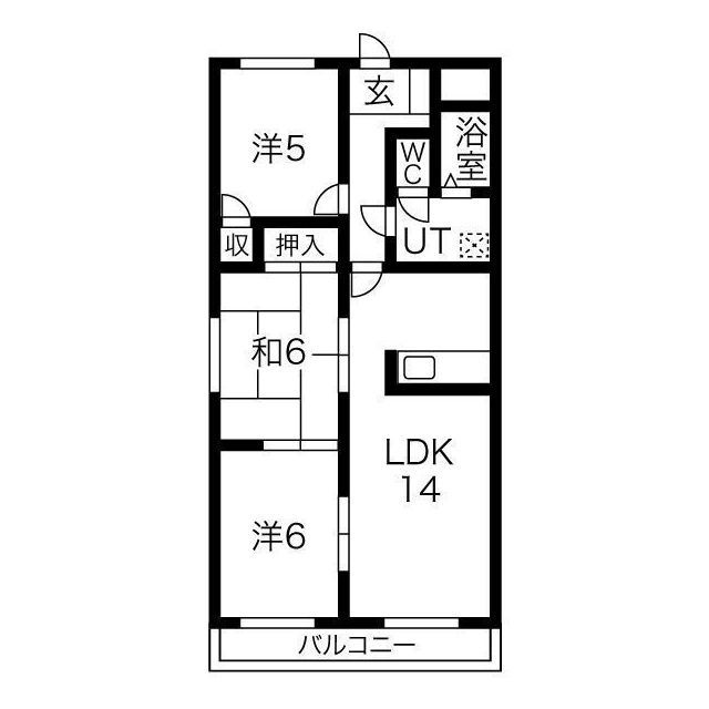 岐阜市殿町３丁目のアパートの間取り