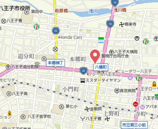 祝　成約済み　シティパレス八王子八幡町　八王子市　中古マンションの地図|～仲介手数料無料☆八王子ひなた不動産～シティパレス八王子八幡町
