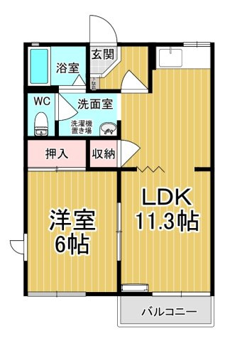 【間取り】 | かりんコーポ | カップルさんにオススメのお部屋です♪