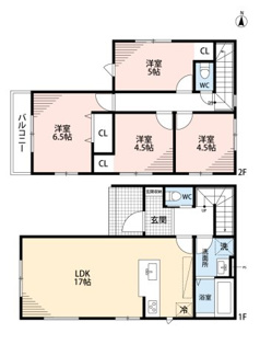 【間取り】 | 高槻市東五百住町2丁目1期1号地　新築戸建