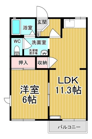 【間取り】 | かりんコーポ | カップルさんにオススメのお部屋です♪