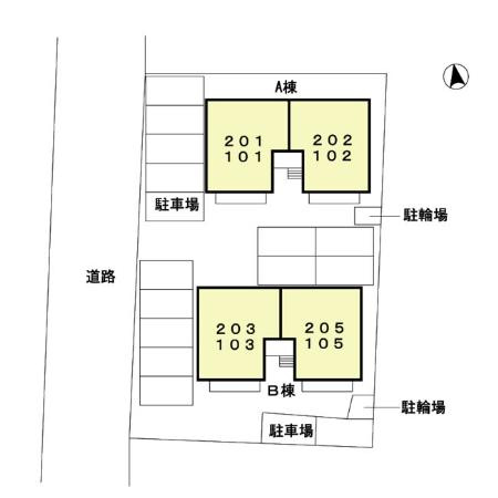 シェ・ドゥーブル A棟の区画図