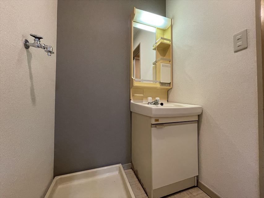 ツウィンハイツの洗面所|スペースが確保できる洗面所です
