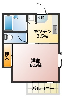 【間取り】 | メゾン亜希 | 一人暮らしにぴったりな1Kの間取りです！
