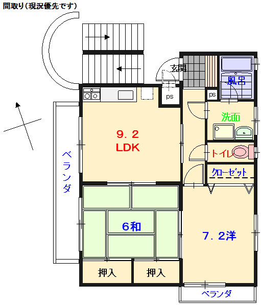 カーサ２１の間取り|２号