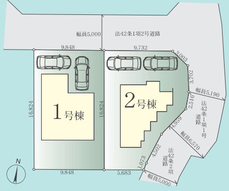 鎌倉市笛田4期　新築戸建　全2棟2号棟の区画図