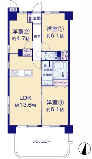 【間取り】 | ダイアパレス東浦和Ⅱ