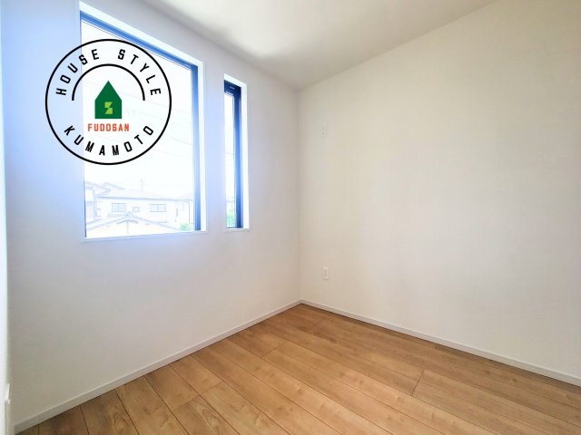 菊池郡菊陽町第2-2棟（1号棟）　の和室|将来的に、琉球畳を引きまして和室風にすることも可能です。