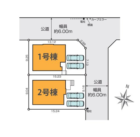 菊池郡菊陽町第2-2棟（2号棟）　の区画図|配置図（2号棟）