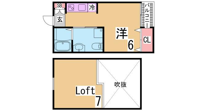 神戸市兵庫区北逆瀬川町のアパートの間取り