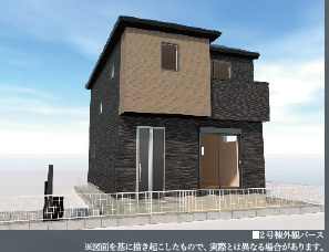 仲介手数料不要　リナージュ東区東野2丁目24－１期【秋津小・東野中】の外観パース|外観パースです