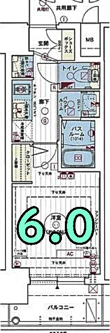 エステムコート名古屋新栄Ⅱアリーナの間取り