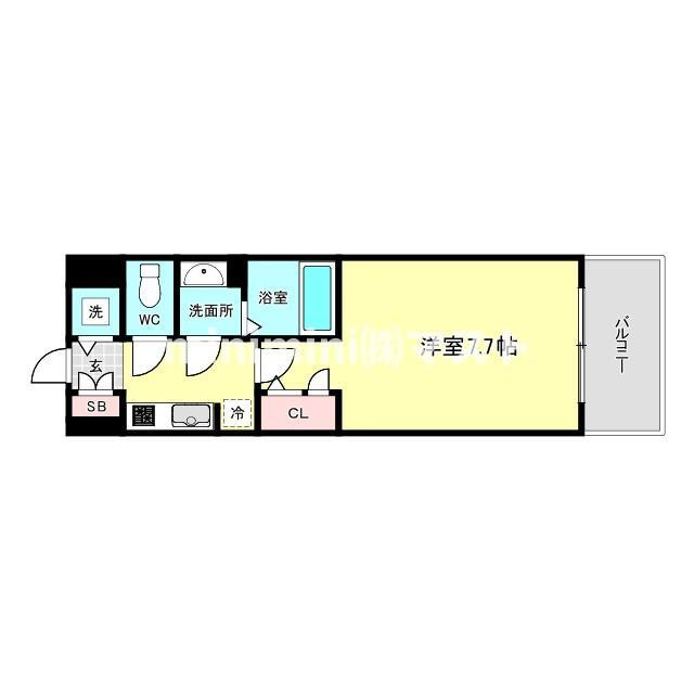 S-RESIDENCE難波大国町dominaの間取り