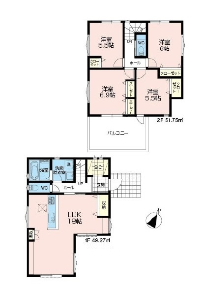 ウイングスカイ南大塚未入居戸建　全10棟の間取り|価格3920万円、4LDK、土地面積120.05m²、建物面積101.02m²