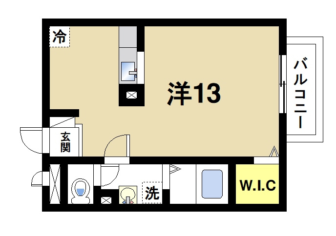 クレールマーマの間取り|1Rの間取りです