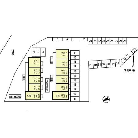 ソレイユ北島　Aの区画図
