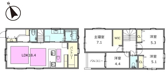 神戸市西区北山台3丁目の間取り