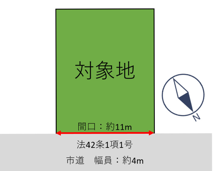 高砂市美保里　土地の土地図|敷地約52.8坪です。