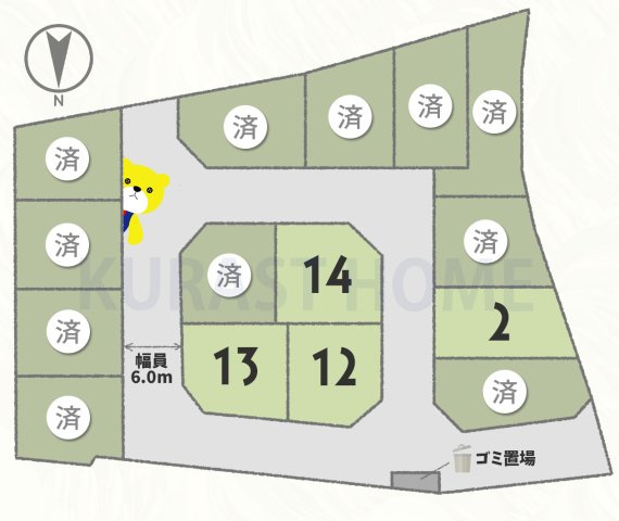 京都市西京区山田南山田町　未入居物件の区画図