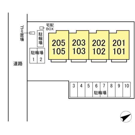 Grand Rise Tsukuba E棟の区画図