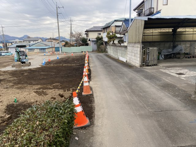新築　桐生市広沢町第7　Livele Garden.S　2号棟の前面道路含む現地写真|現地写真　南側道路