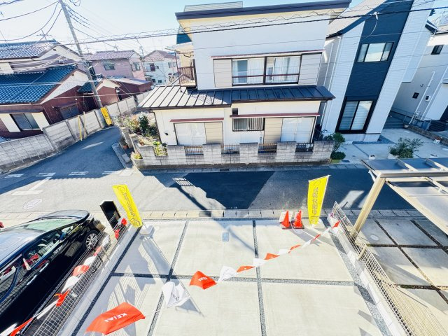 松戸市五香７丁目新築戸建【高木第二小学校：10分】の展望|バルコニーより道路側眺望
