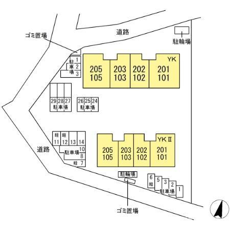 セジュールＹＫ　Ⅱの区画図
