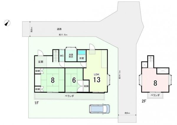 宮崎市月見ヶ丘　中古戸建の間取り
