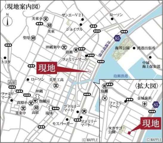 リーブルガーデン沖縄市海邦　1号棟の地図