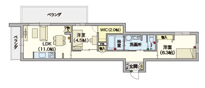 （シニア限定）ヘーベルVillage用賀玉川台の間取り|シニアに優しい充実した設備