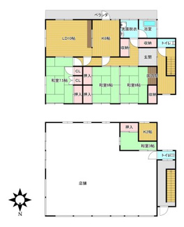 【間取り】 | 東光台中古住宅（店舗又は倉庫）