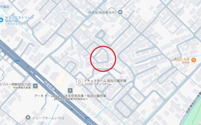 加古川市加古川町北在家　　山陽電鉄「尾上の松」徒歩15分の地図