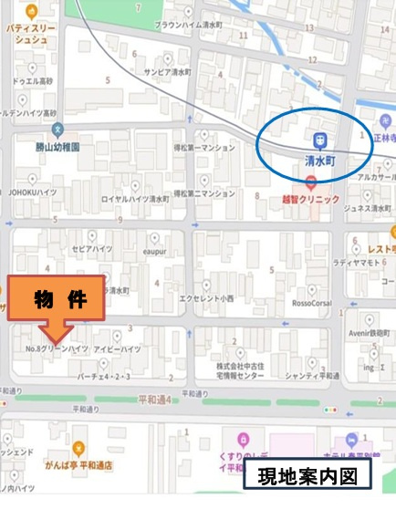 第８グリーンハイツの地図