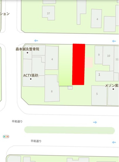 第８グリーンハイツの地図