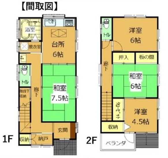中古戸建　熊谷市円光2-2-18（リフォーム住宅）の間取り