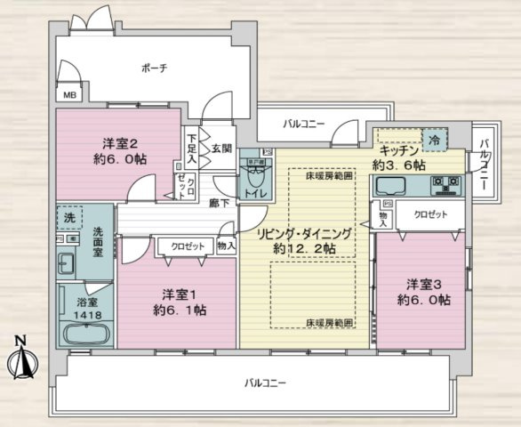クレストフォルム横浜鴨居壱番館【仲介手数料無料】ペット可♪の間取り