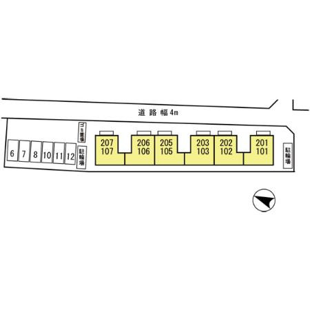 クラインガルテンB棟の地図